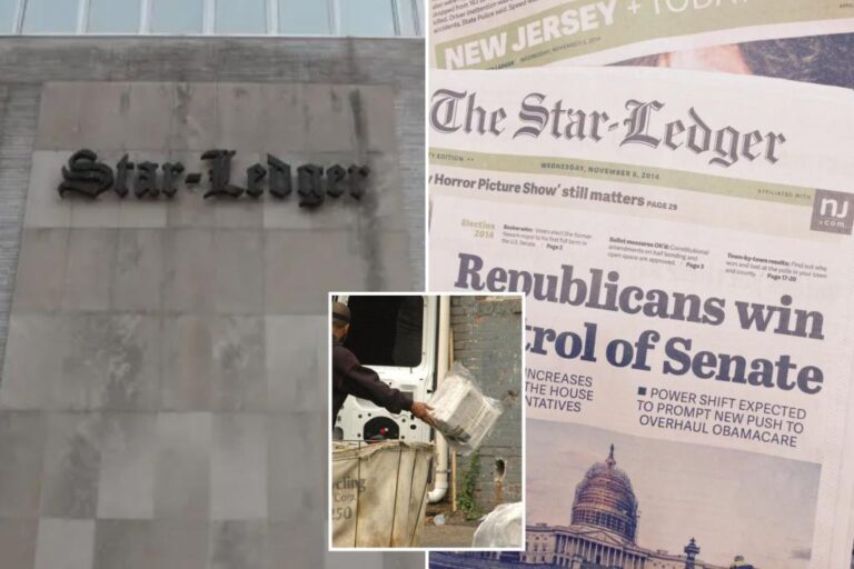 The New Jersey Star-Ledger will end its print edition in 2025

